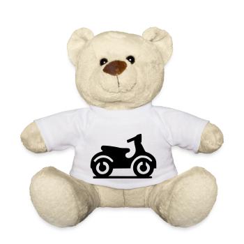 Motor Roller Scooter Symbol Minimal Icon Vektor - Teddy - Weiß - Vorne