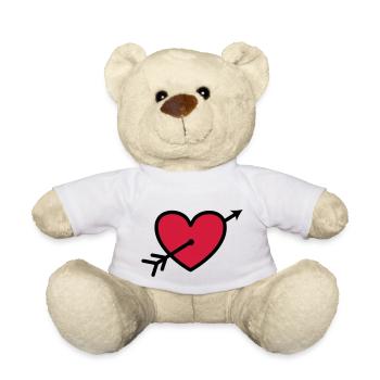 Liebe Love Pfeil durchs Herz 2c - Teddy - Weiß - Vorne