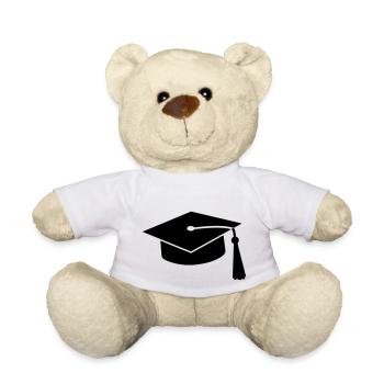 graduation hat v2 - Teddy Bear - white - Front