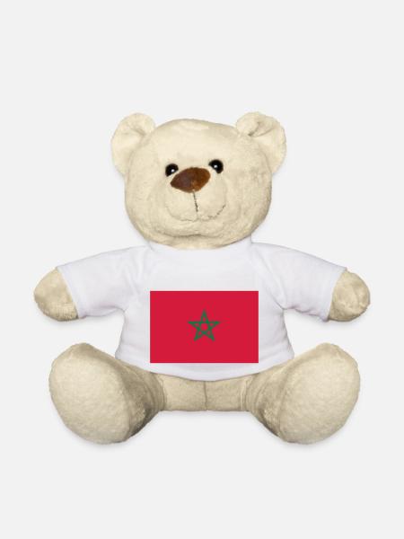 Drapeau Maroc / Moroccan flag - Nounours - blanc