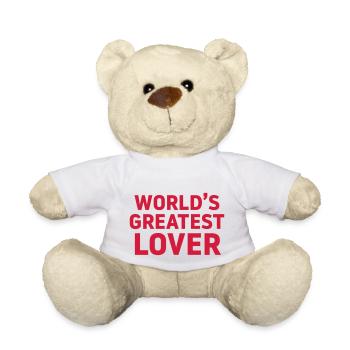 World's greatest Lover Orgasmus Macho Angeber geil - Teddy - Weiß - Vorne