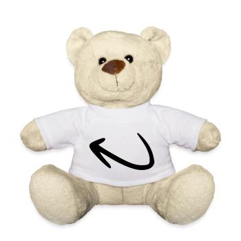 Arrow drawing sketch black - Teddy Bear - white - Front