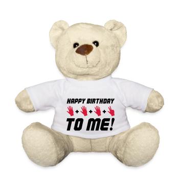 Joyeux anniversaire à moi 18 - Nounours - blanc - Devant