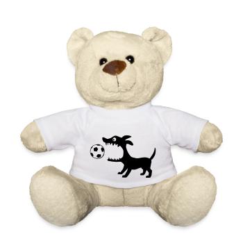 Hund frisst Ball - Teddy - Weiß - Vorne
