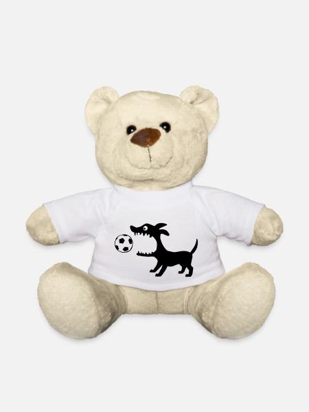 Hund frisst Ball - Teddy - Weiß
