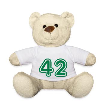 Green College Numers, College Zahlen, Nummern, 42 - Teddy - Weiß - Vorne