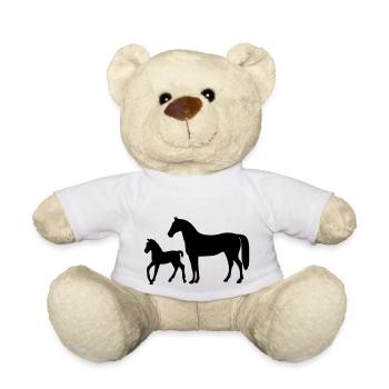 Horse with foal - Teddy Bear - white - Front