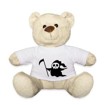 Wandelnder Todesschädel mit einer Sense - Teddy - Weiß - Vorne