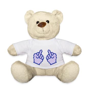 mittelfinger pixel 2 - Teddy - Weiß - Vorne