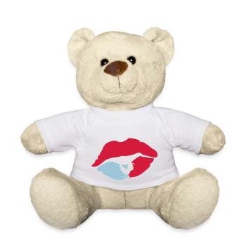 bouche levre francais coq embleme France - Nounours - blanc - Devant
