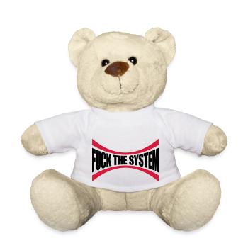 Logo Fuck the system - Teddy - Weiß - Vorne