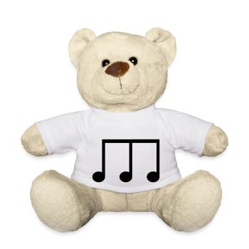 Symbole de la huitième note avec trois têtes de note - Nounours - blanc - Devant