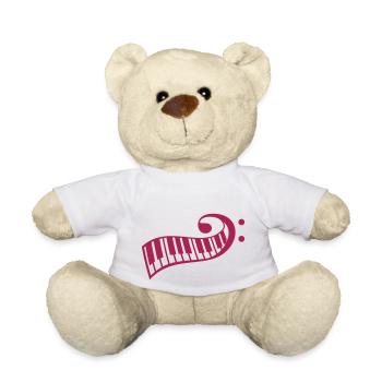 Touches de piano Touche de basse Clavier de symbole de basse - Nounours - blanc - Devant