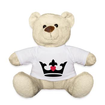 crown, heart - Teddy Bear - white - Front