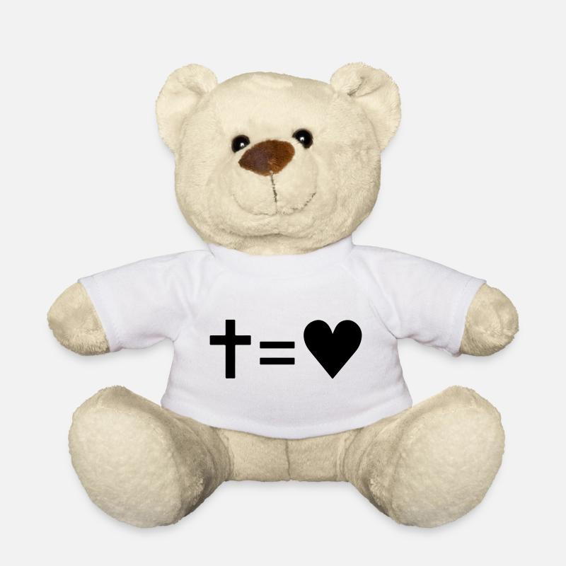 Croix = coeur - Nounours - blanc
