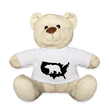 USA America Grizzly Brown Bear Natural Wonder Adventure - Teddy Bear - white - Front
