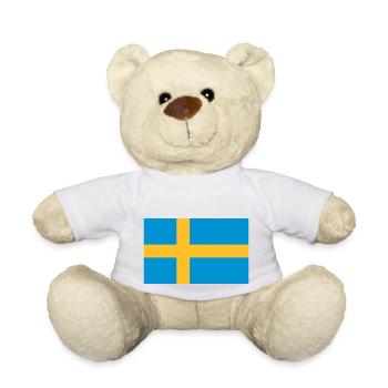 Drapeau Suède / Sweden flag - Nounours - blanc - Devant