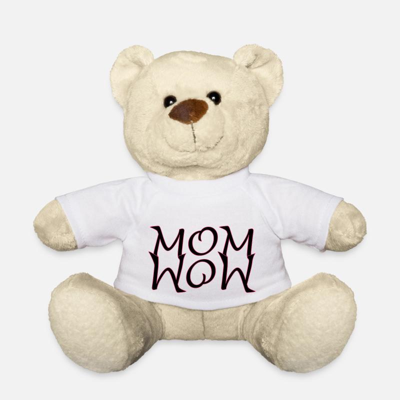 Super MoM - WoW SVG Grafik für Muttertag - Teddy - Weiß