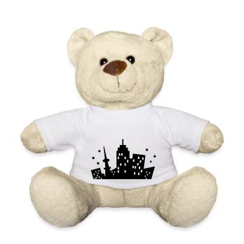 Skyline einer Stadt - Teddy - Weiß - Vorne