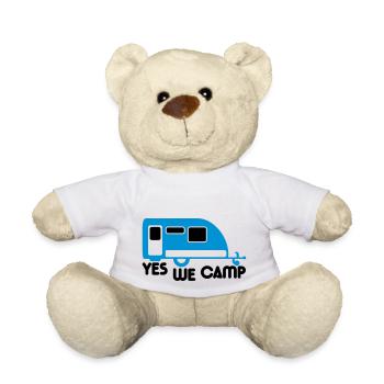 camp , camper, camping , caravan , trekking, rando - Teddy Bear - white - Front