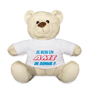JE SUIS UN AMI de dingue !!! - Nounours - blanc - Devant