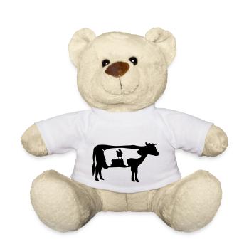Bauernhof, Kuh, Schwein, Huhn - Teddy - Weiß - Vorne