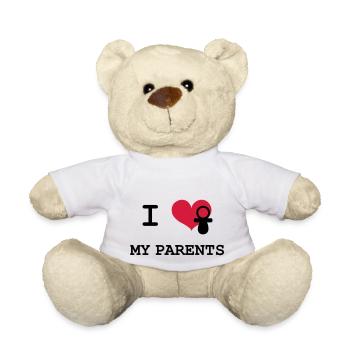 J'aime mes parents - Nounours - blanc - Devant