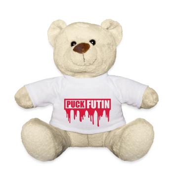 Conception du logo Puck Futin - Nounours - blanc - Devant