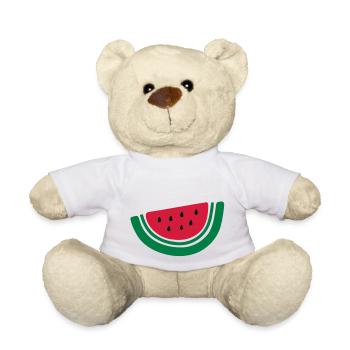 demi pastèque fruits-2 - Nounours - blanc - Devant