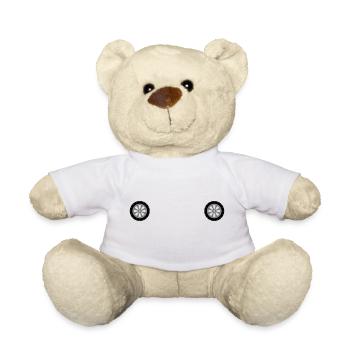 4 roues deux roues pneu conduite permis de conduire voiture mec - Nounours - blanc - Devant