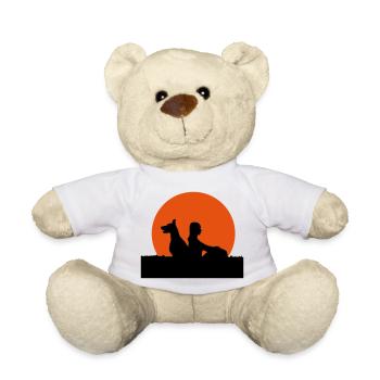 Dog sunrise animal lover girl gift - Teddy Bear - white - Front