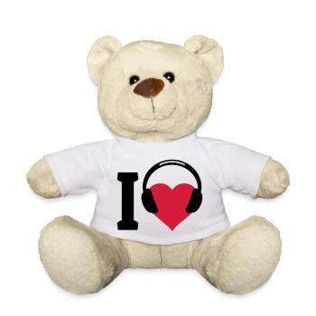 I love Music - J'aime la musique - Nounours - blanc - Devant