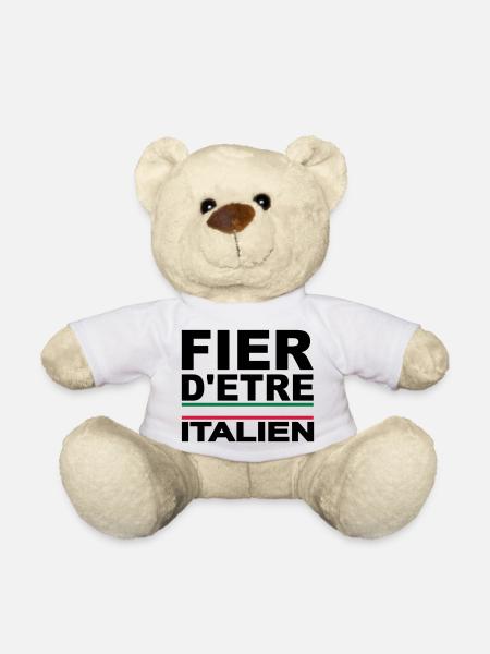 Fier d'être supporter Italie, italia - Nounours - blanc