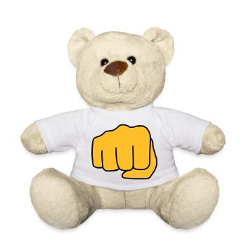 Emoji Fist Sketch Couleur - Nounours - blanc - Devant
