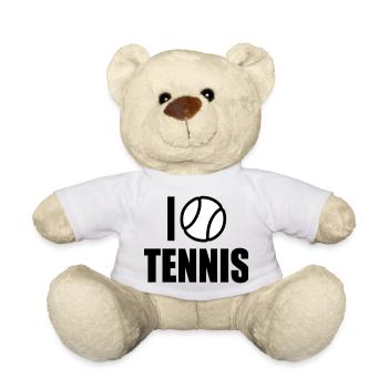 I love Tennis - Teddy Bear - white - Front