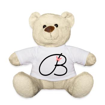 Letter B Initial Letter Butterfly - Teddy Bear - white - Front