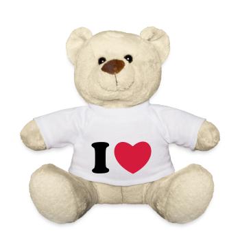 I love - I heart - I Herz - Teddy - Weiß - Vorne
