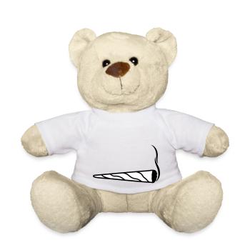 cannabis clipart logo chanvre weed cannabis kiffen kiffe - Nounours - blanc - Devant