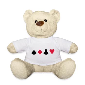 Pik Kreuz Herz Karo - Kartenblatt - Teddy - Weiß - Vorne