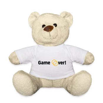 Game over Wedding Couple Bride Groom Rings - Teddy Bear - white - Front