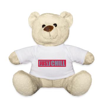 Just Chill Text Logo - Teddy Bear - white - Front