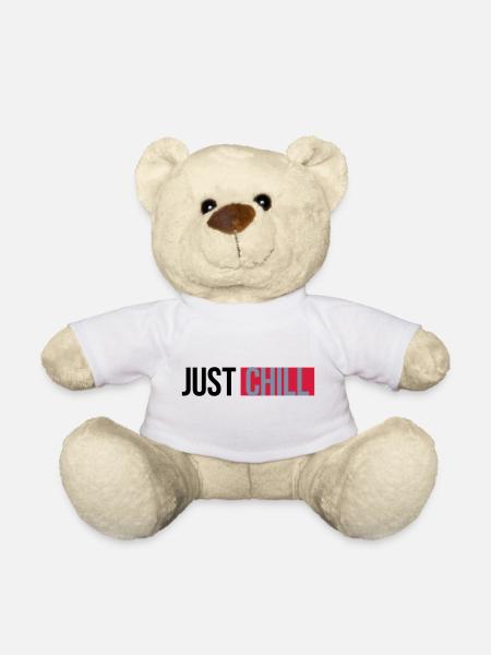 Just Chill Text Logo - Teddy - Weiß