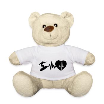 Surfen ist Leben Herzschlag für Surfer - Teddy - Weiß - Vorne