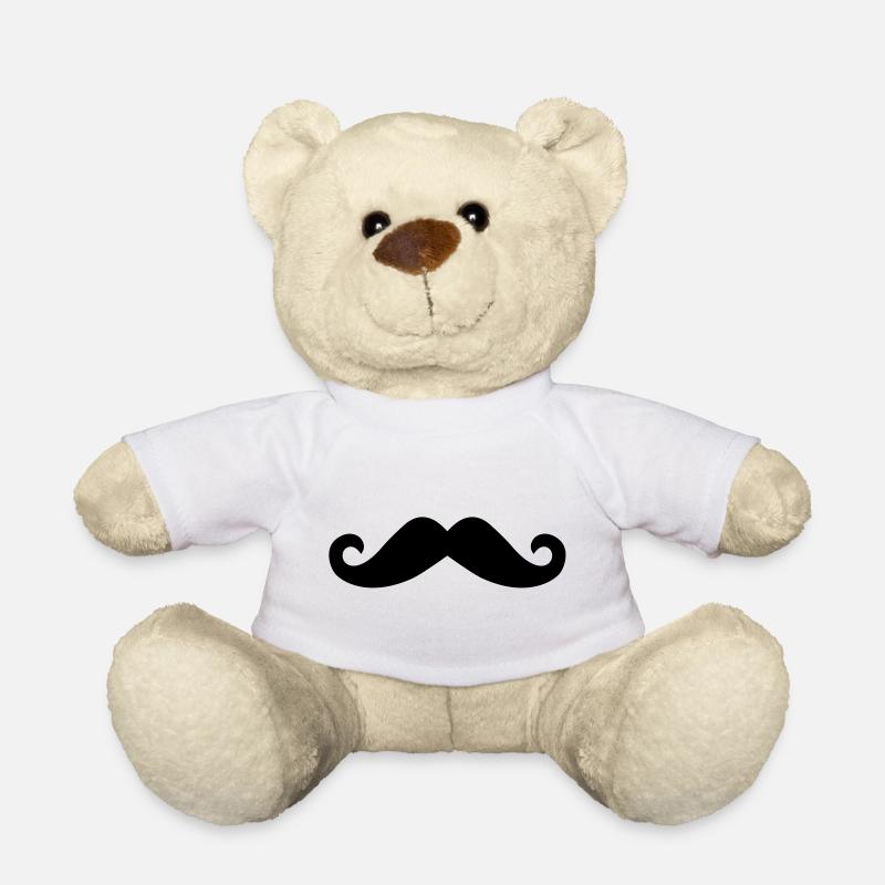 Schnurrbart - Teddy - Weiß