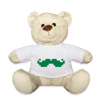 8bit pixel moustache - Teddy - Weiß - Vorne