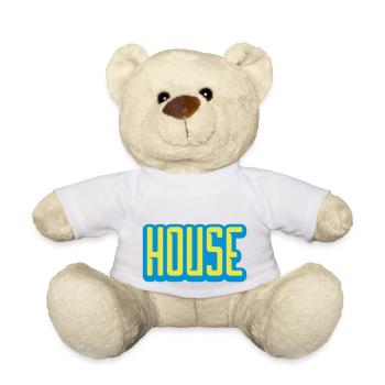 Conception de logo de lettrage de maison - Nounours - blanc - Devant