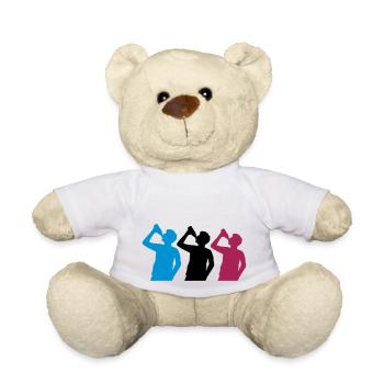 3 Freunde Bier trinken - Teddy - Weiß - Vorne