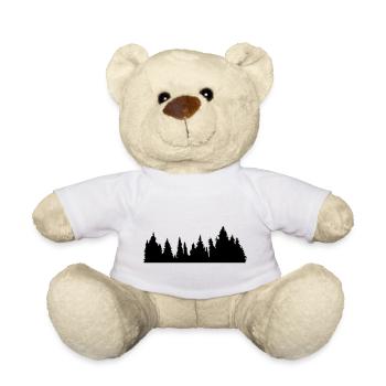 forest forest conifer conifer forest silhouette f - Teddy Bear - white - Front