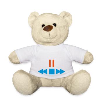 player music pause play - Teddy Bear - white - Front
