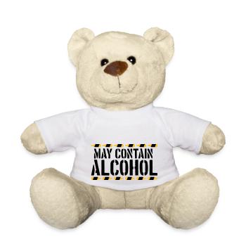 Dire que peut contenir de l’alcool - Nounours - blanc - Devant